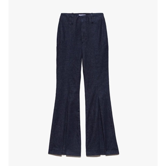 FRAME DENIM PIXIE HIGH WAIST PLEATED CROP WIDE LEG JEANS IN RINSE Sz 30 NEW - Picture 1 of 13